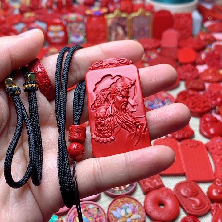 天然辰砂工艺品朱砂吊坠