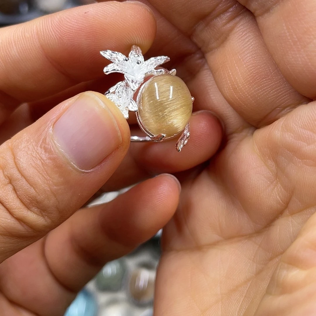 【闪购商品】水晶珠宝半成品银S925镶嵌戒指