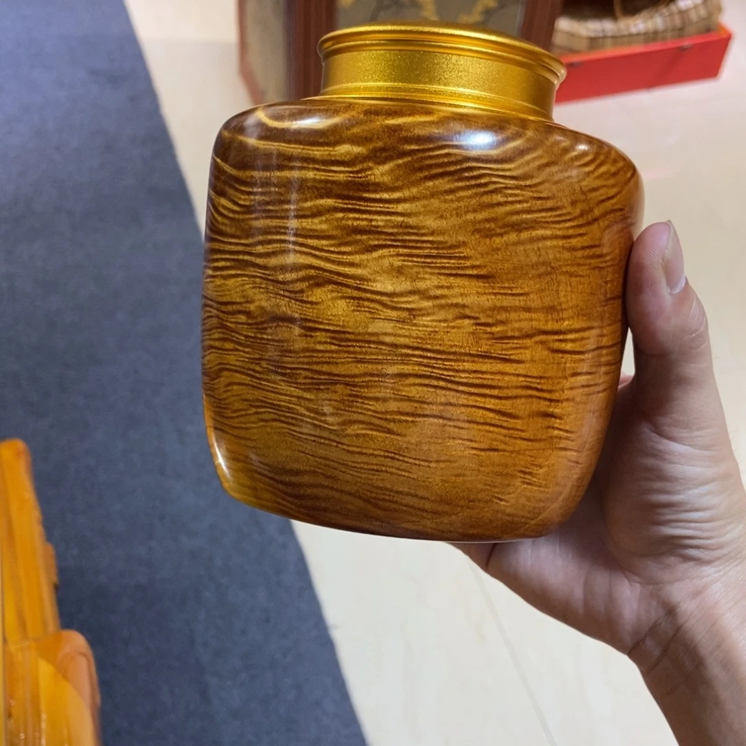 楠木茶叶罐一木挖…………