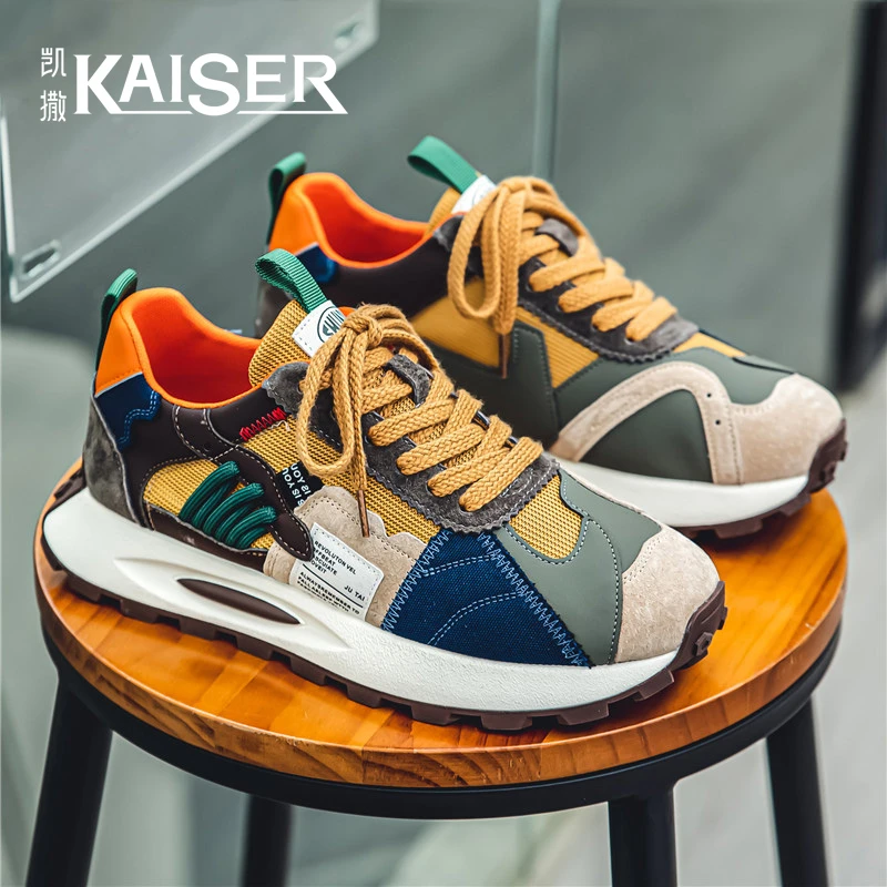 凯撒官方正版男鞋耐磨跑步运动鞋休闲百搭板鞋男款舒适低帮阿甘鞋
