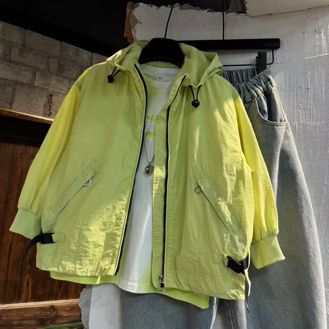 吾 2025【Y】3月19日 儿童男童女童时尚荧光绿休闲外套2599-