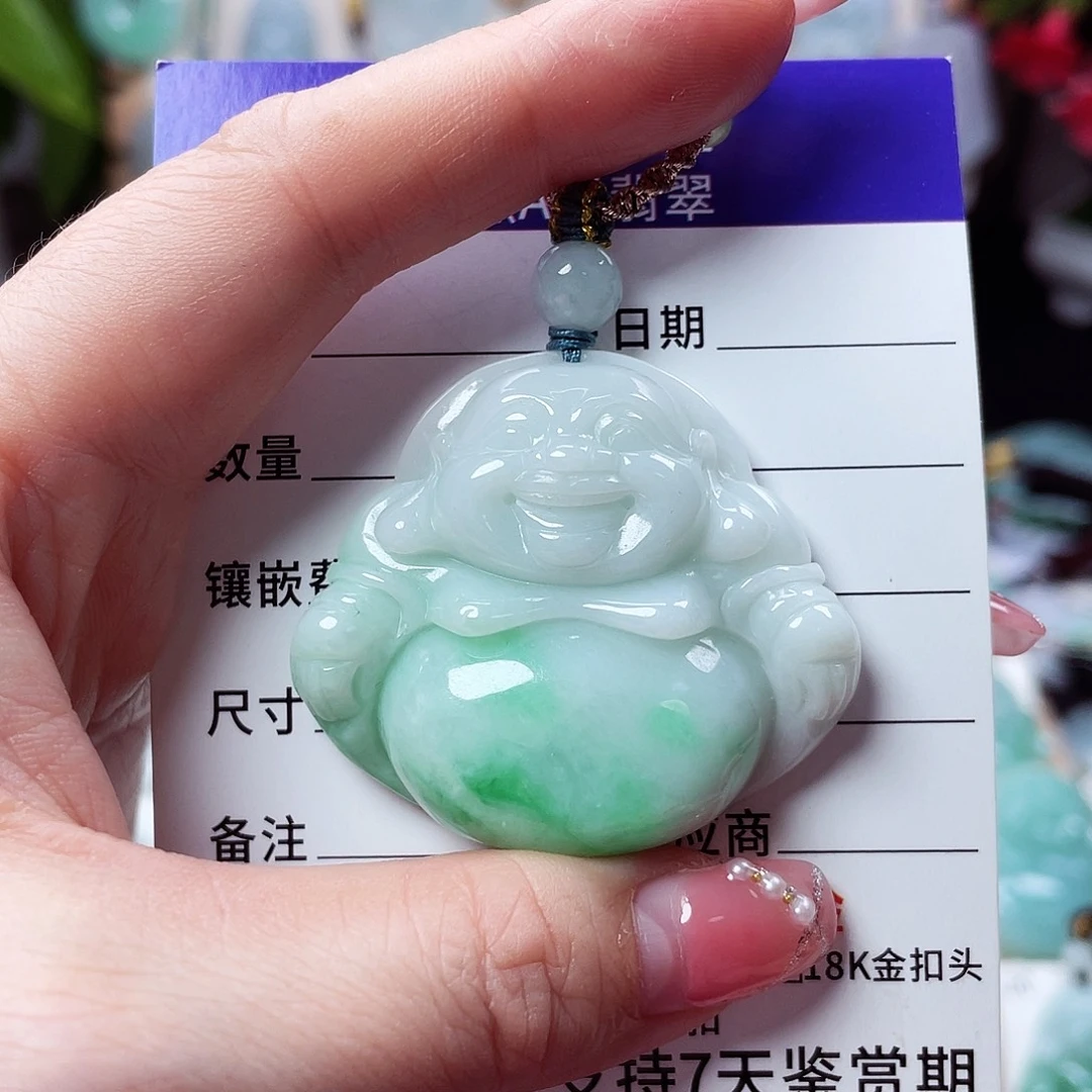 翡翠未镶嵌颈饰佛公13