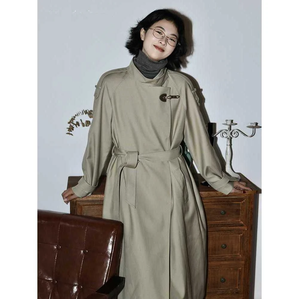 英伦风复古法式立领加棉加厚风衣外套2025秋冬季气质大衣女