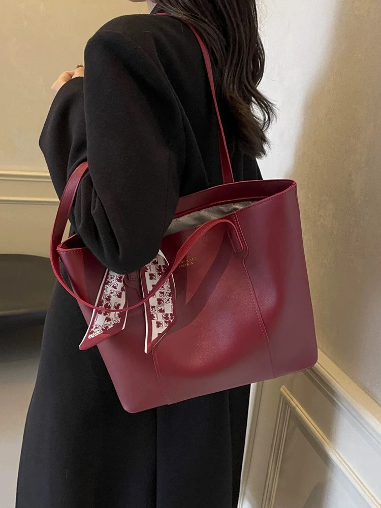 红色大包包女2025新款婚包结婚新娘包高级感大容量单肩手提托特包