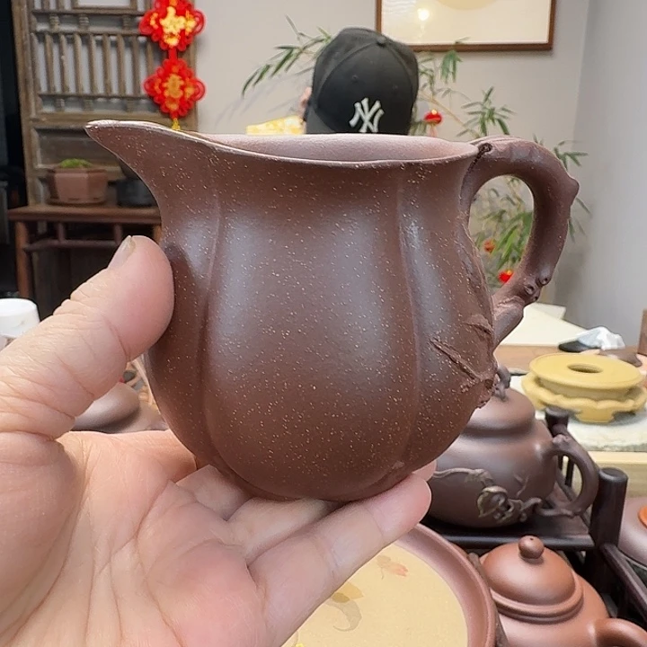 紫泥茶壶精工半手玉兰公杯