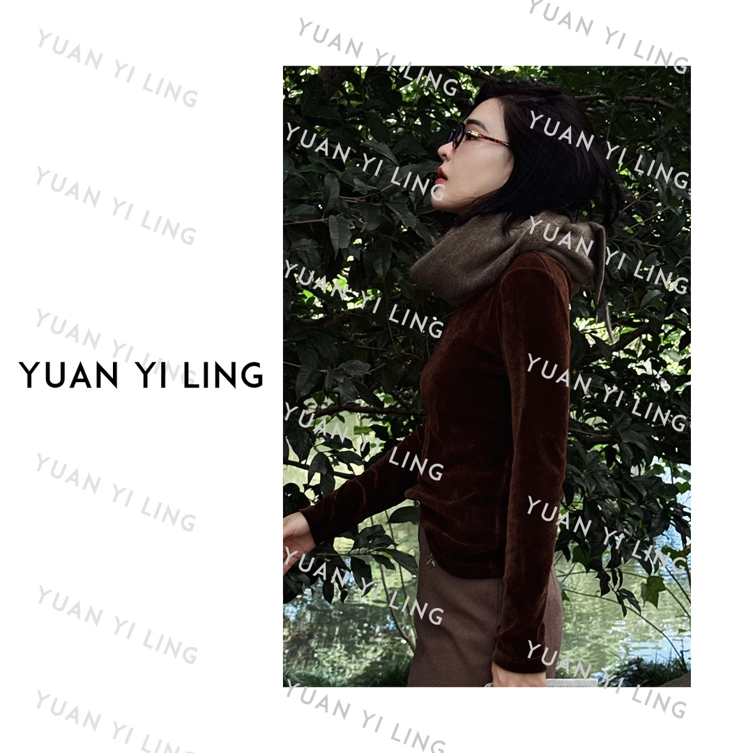 袁艺灵【云端】秋冬法式设计感镂空微透针织长袖打底衫