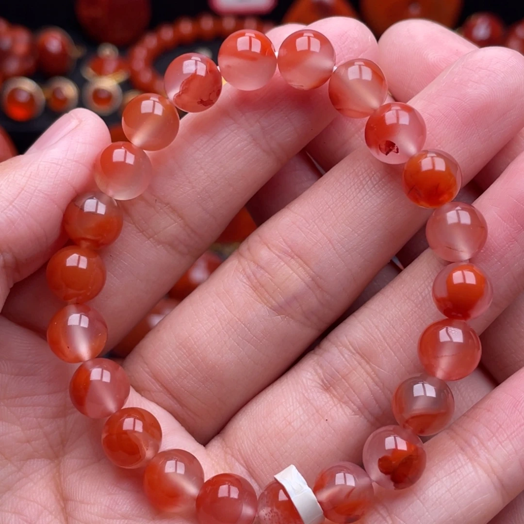 南红玛瑙未镶嵌珠宝奇石单圈8.5mm