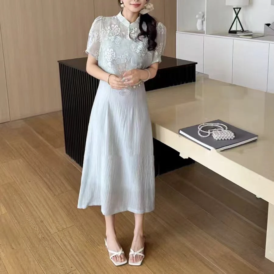 国风盘扣上衣吊带裙两件套8080.03275.(衣长42)