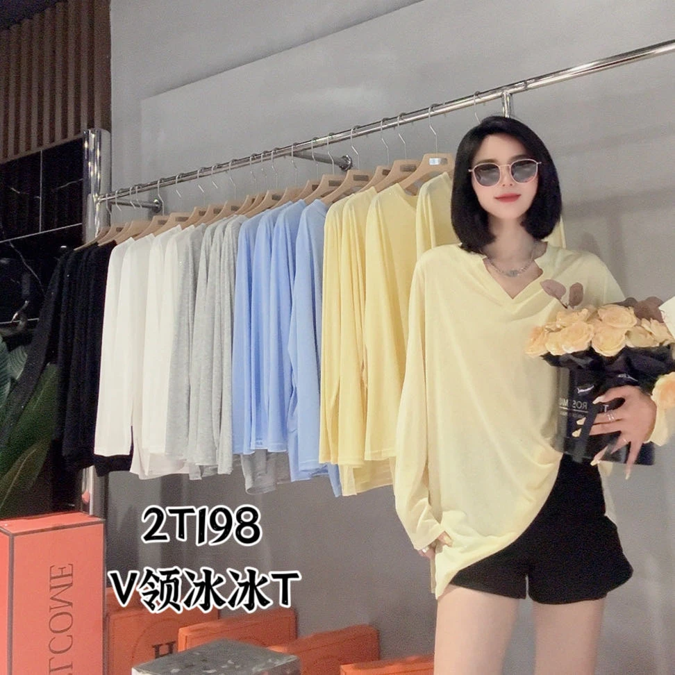【寒泽自制】“V领冰冰T”正肩长袖防晒X 2T198