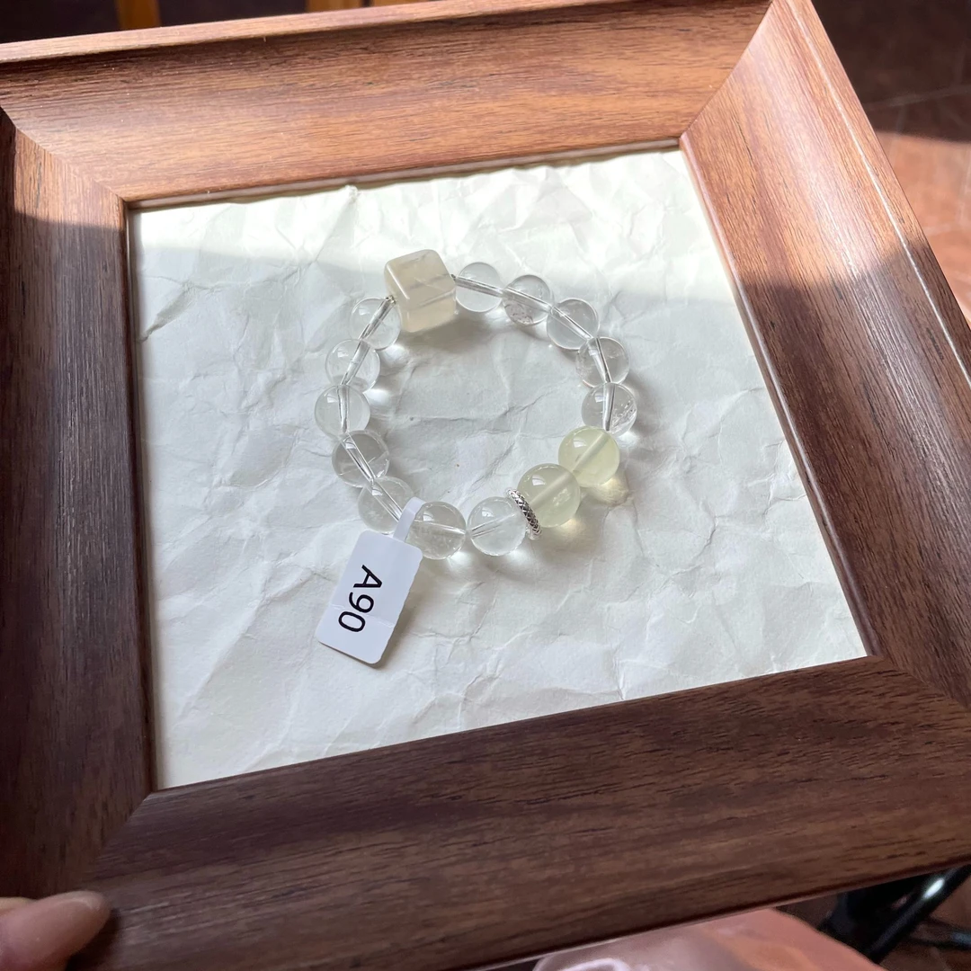 天然水晶-黄水晶+白水晶原创小众设计-90