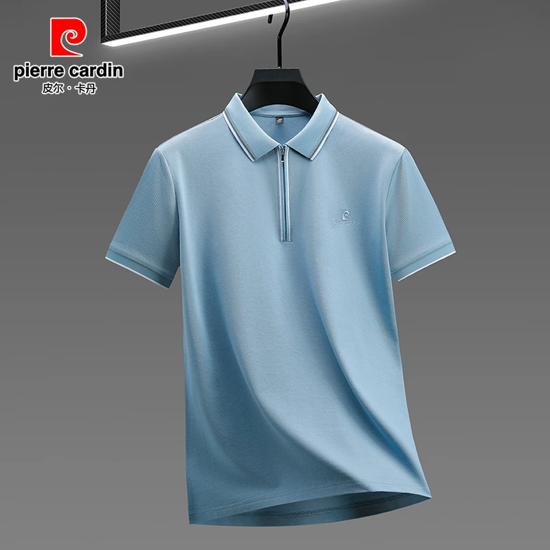 皮尔卡丹夏季新款男士短袖POLO衫桑蚕丝半袖商务休闲高档半袖T恤