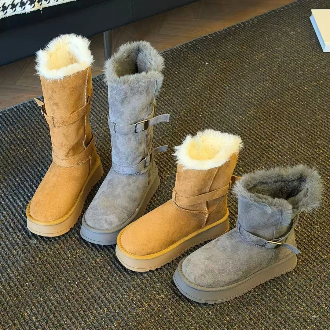 短筒时尚雪地靴女款靴子保暖女款冬季皮毛雪地靴女鞋