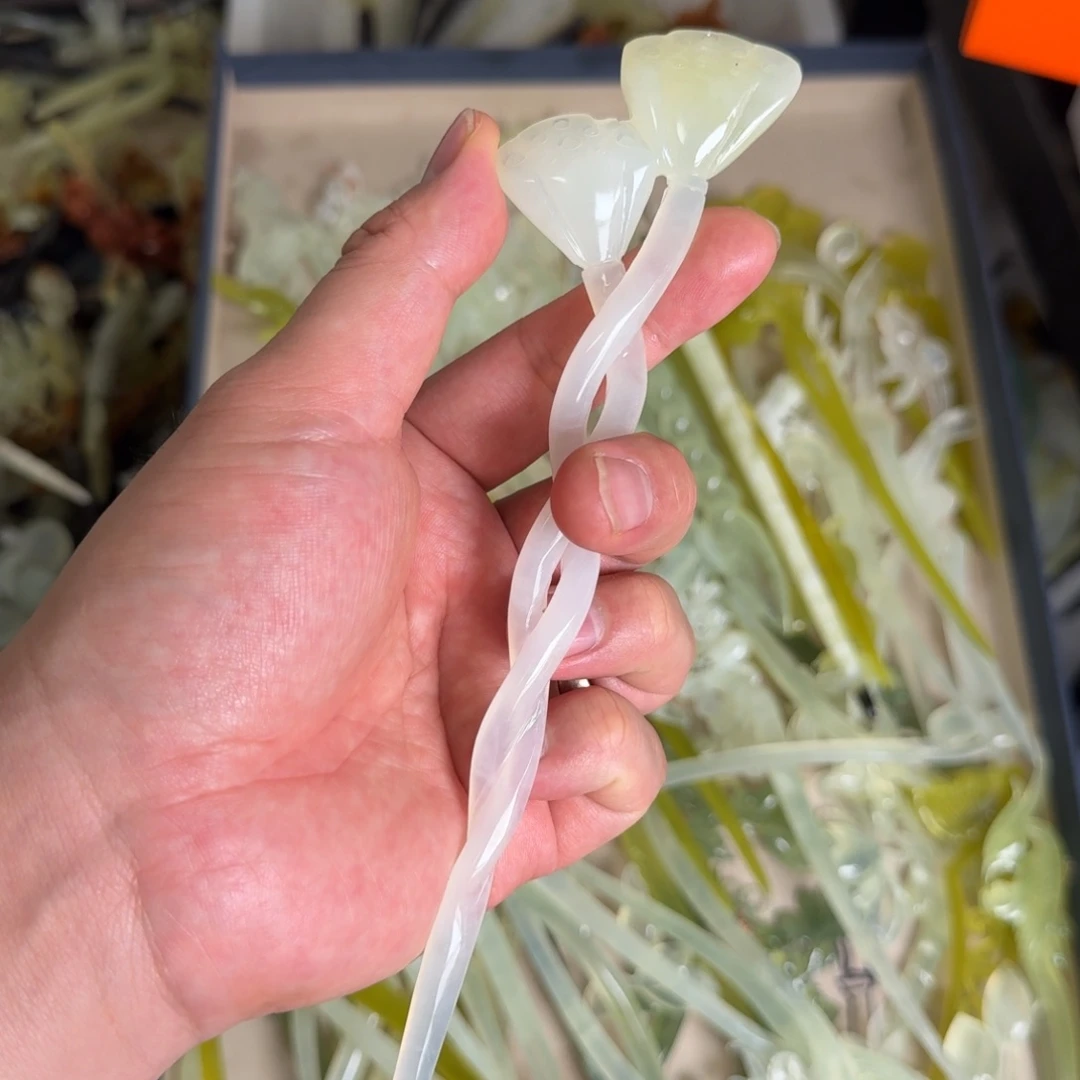 岫玉发饰未镶嵌明君玉簪就是好看