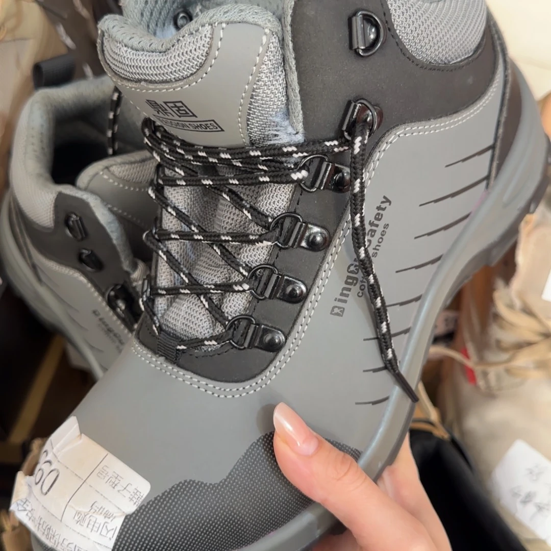 38码灰皮中高帮某固棉鞋