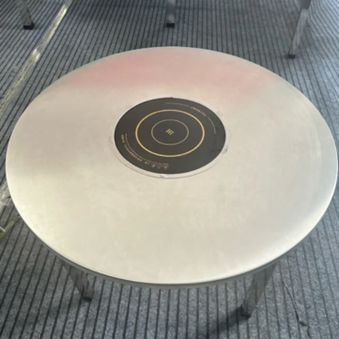 加厚不锈钢火锅圆桌配烤盘炉或电磁炉烧烤餐桌户外