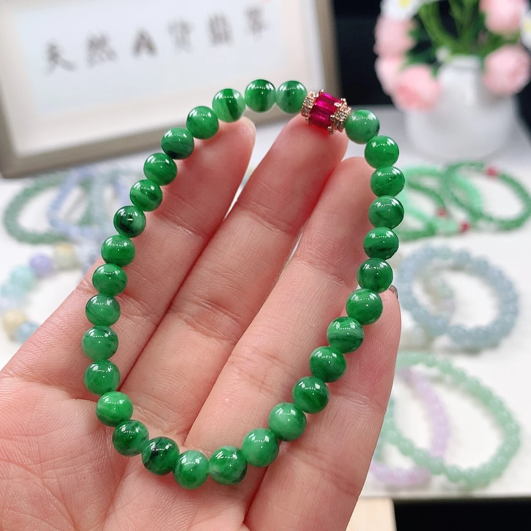 翡翠未镶嵌手链6mm