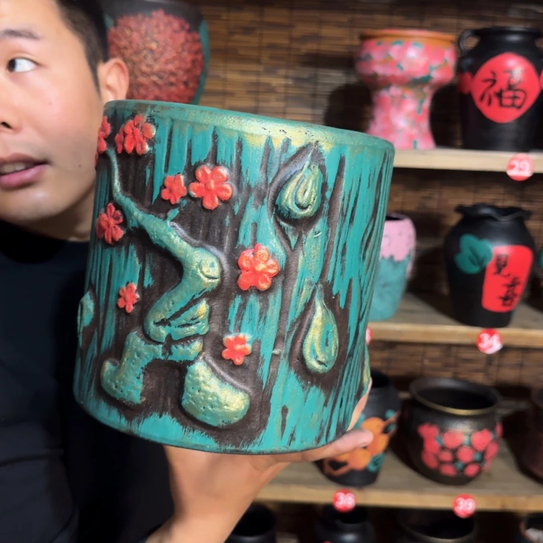 带孔高端浮雕花盆炸炸炸炸