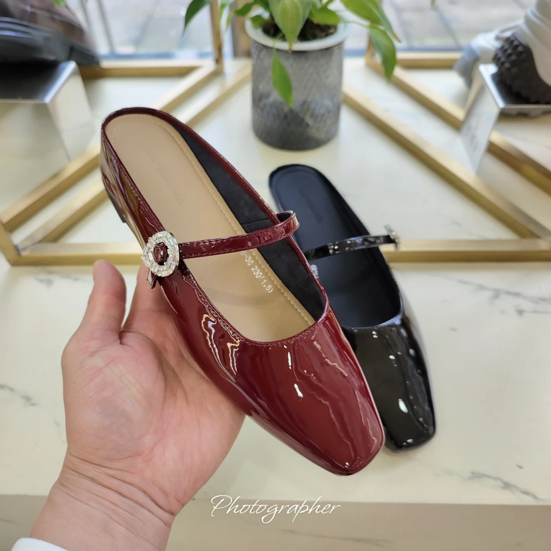 实体店女鞋68-36低跟圆头拖鞋软底舒适包头半拖凉拖鞋外穿