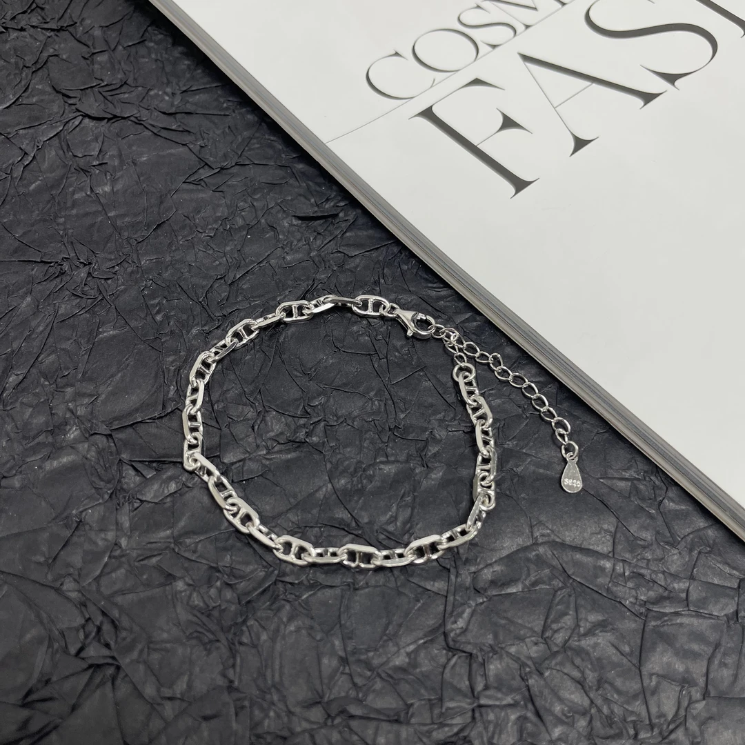 925银手链 猪鼻子手链小众高级感轻奢ins风经典款