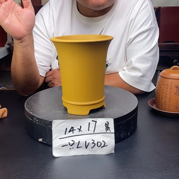 紫砂花盆货号一只LV302