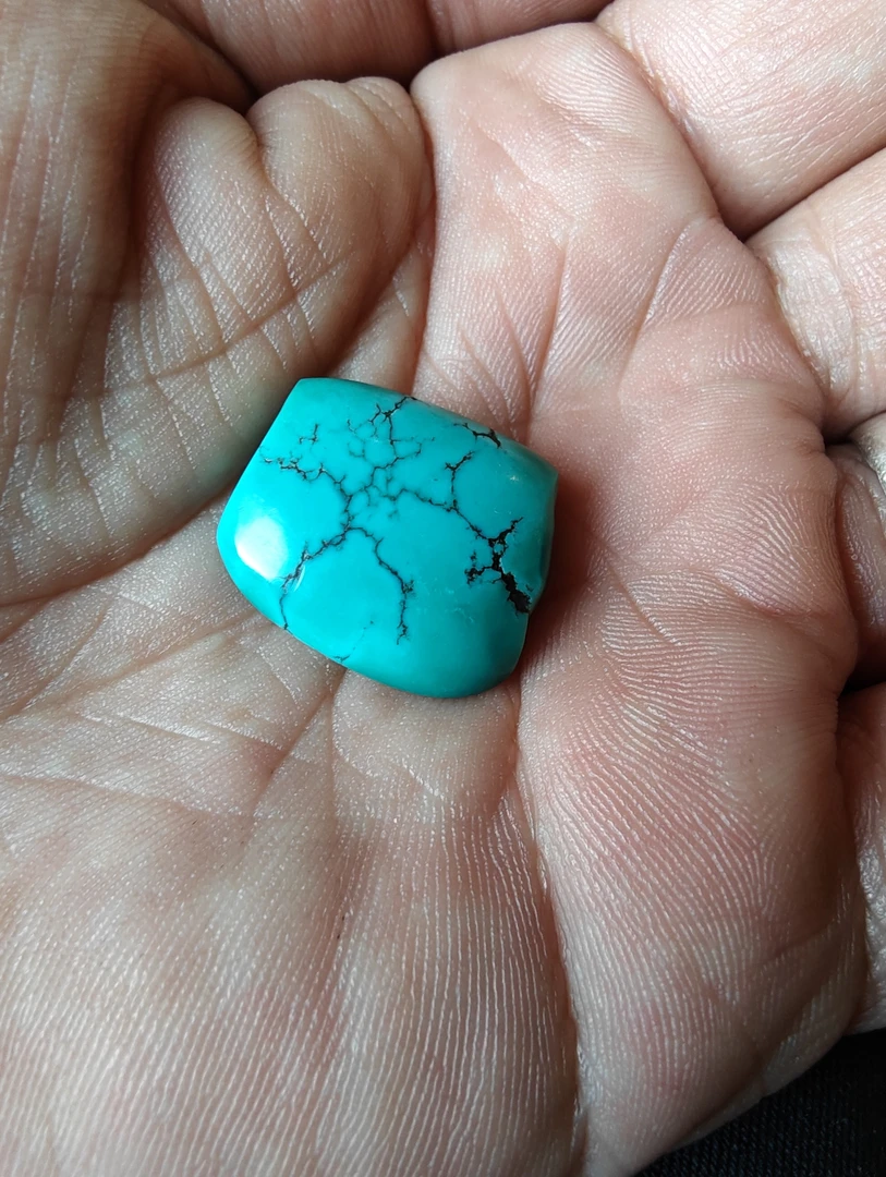 非金属陶瓷吊坠 藏系原矿老松石