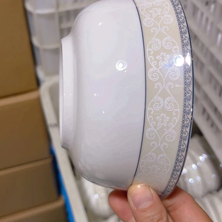 瓷片小资六寸面碗四个微瑕