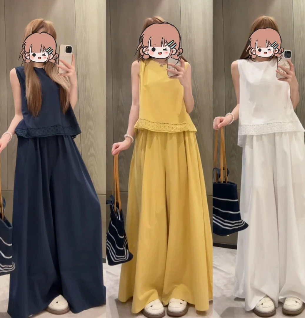 洋气减龄阔腿裤时尚套装宽松韩版休闲甜美可爱风格衣服两件套女