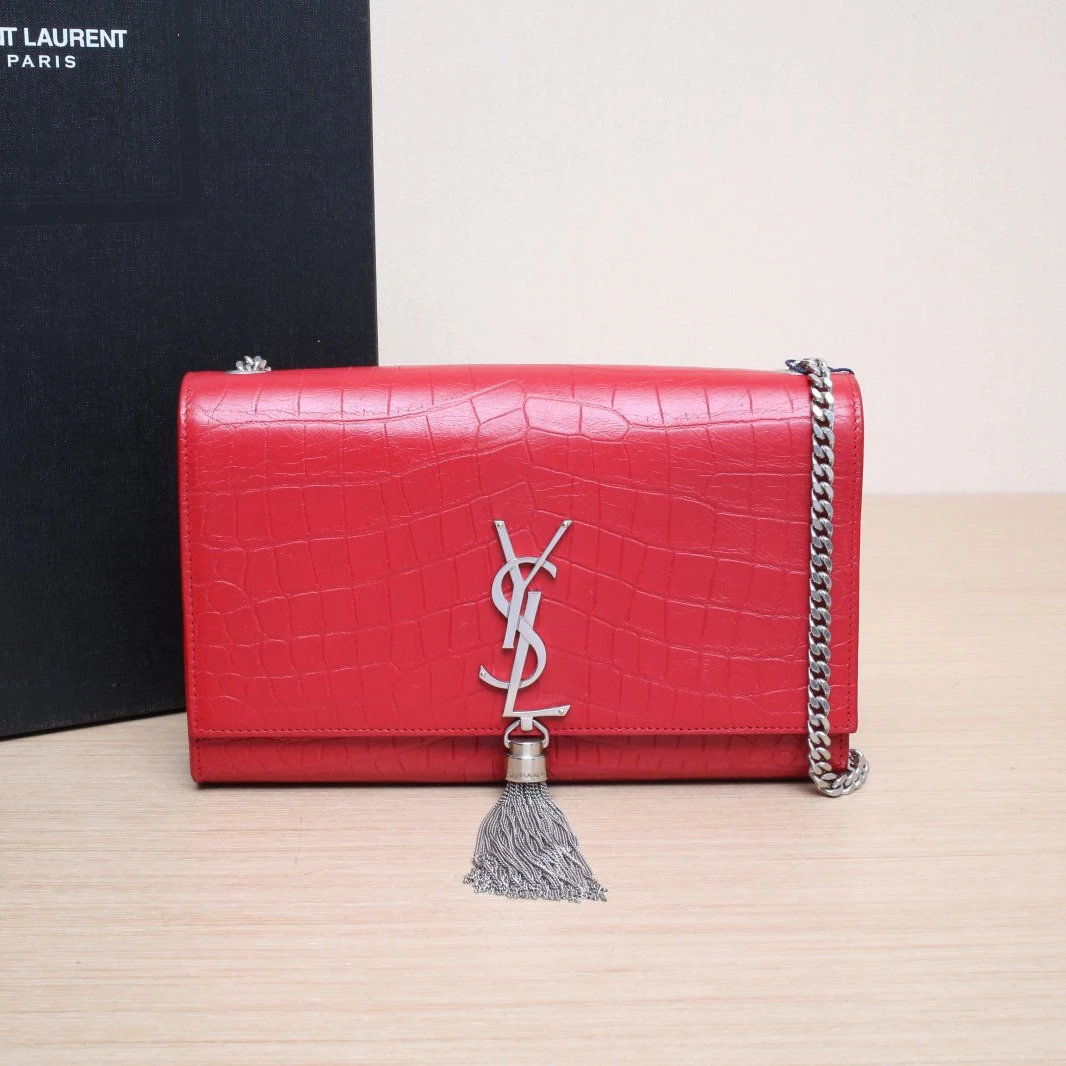 95新 YSL/圣罗兰 【娇活动】KATE 中号鳄鱼压纹 563645