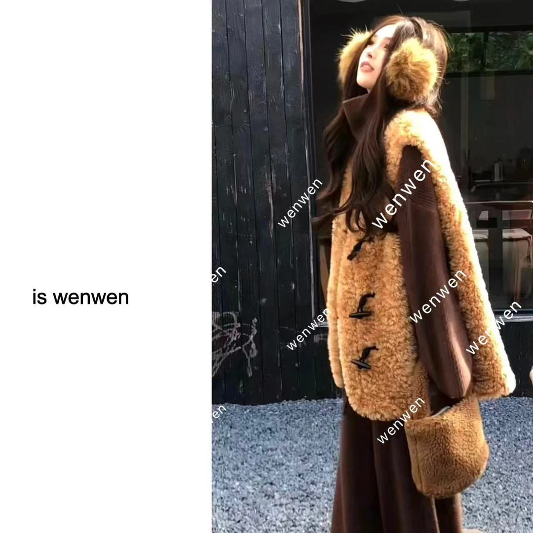 【WEN】云朵贩卖机 新款韩版设计感牛角扣马甲小众无袖上衣 YS1115