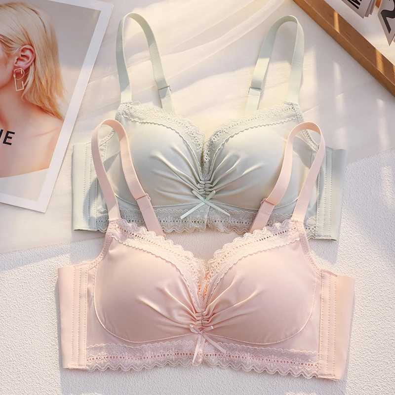 纯欲法式内衣女小胸聚拢收副乳防下垂调整型无钢圈性感蕾丝文胸罩