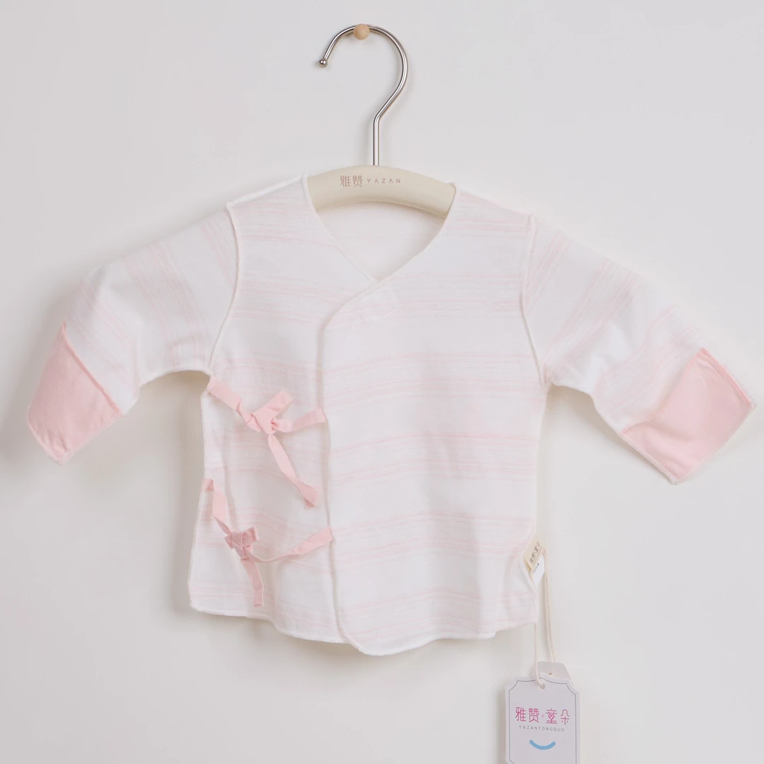 雅赞【福利款半背衣】新生儿衣夏季超薄款纯棉长袖系带