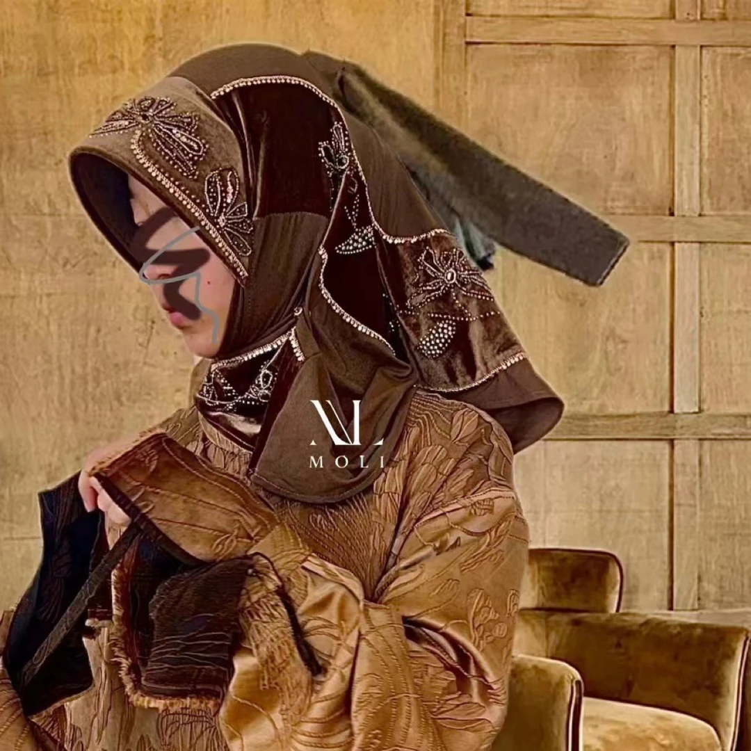 莫栗头巾「高定丝绒拼接」 不退换 慎拍