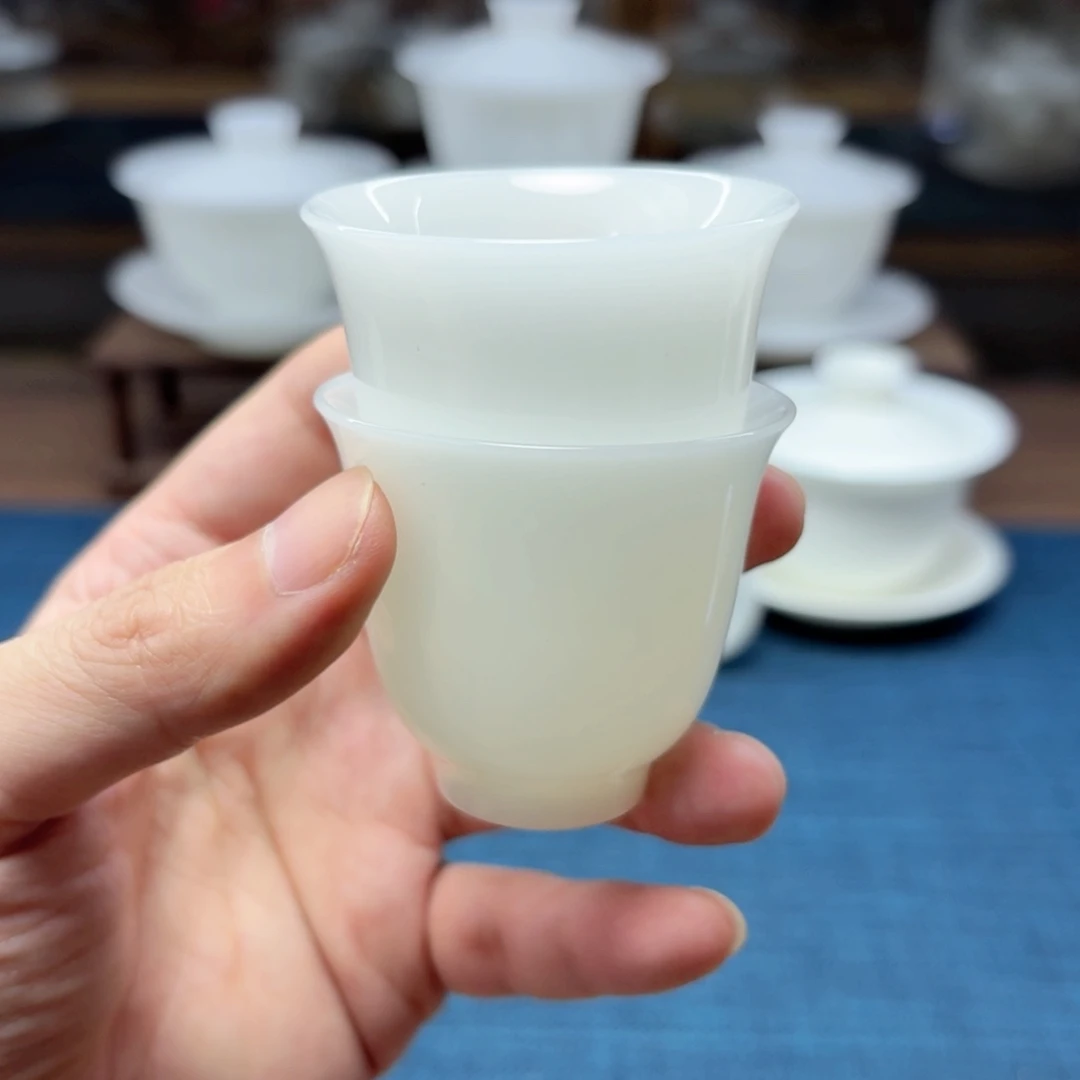 璞玉冰种玉瓷茶具