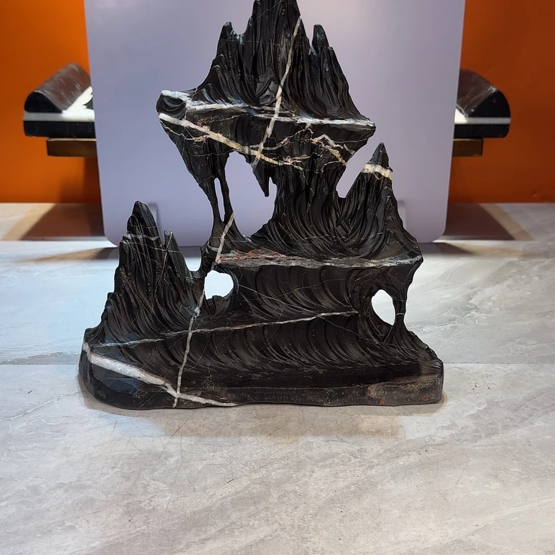 灵璧石雕刻奇石摆件观*客