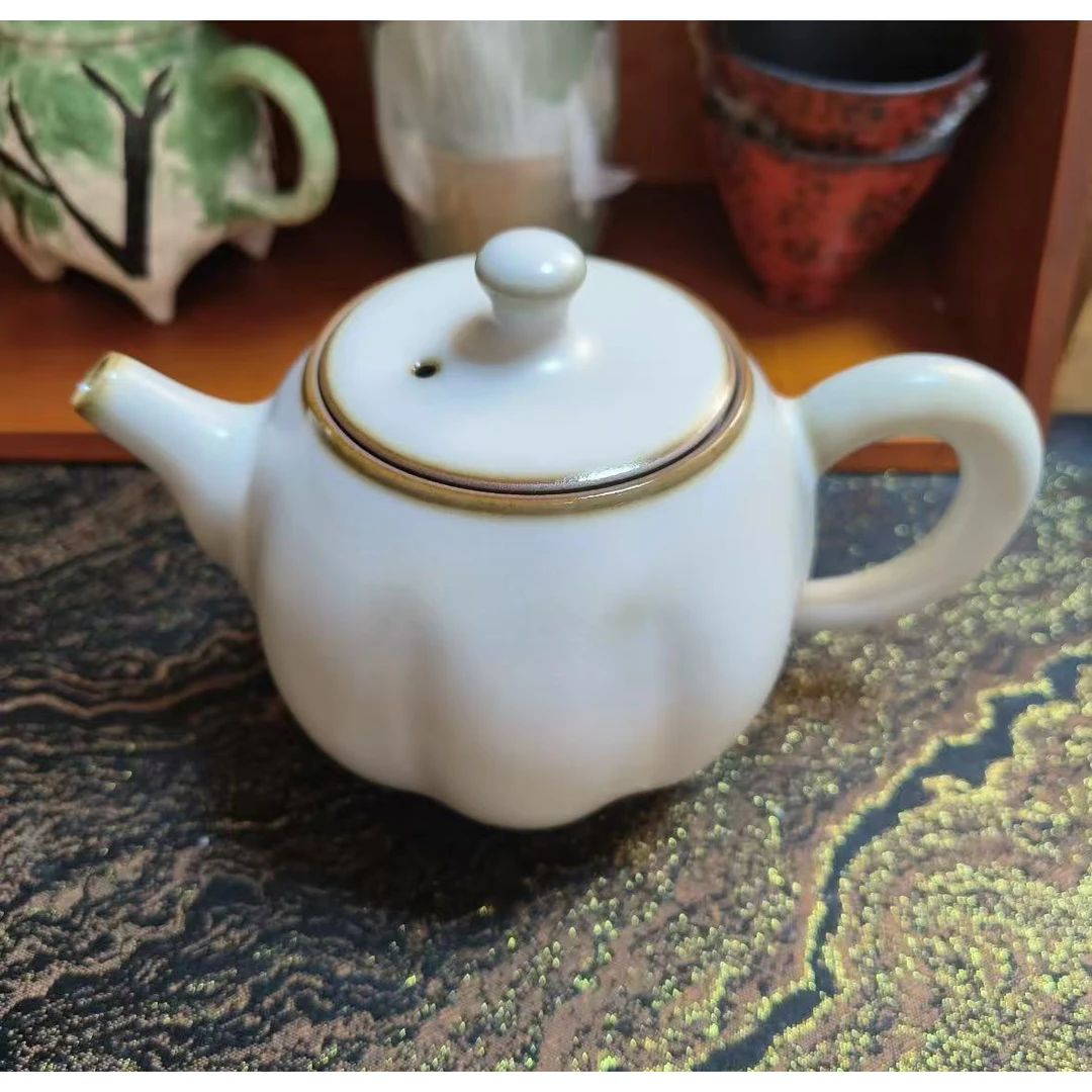 【厚湖】月光白汝窑南瓜壶