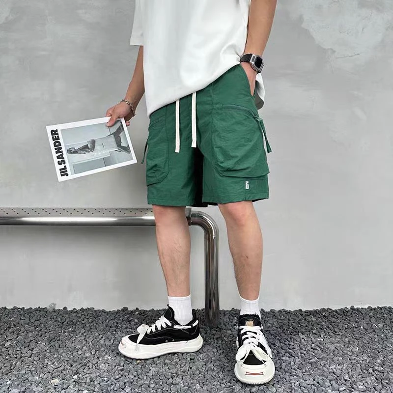 工装短裤潮牌夏季男士新款运动百搭简约宽松纯色净版速干薄款短裤