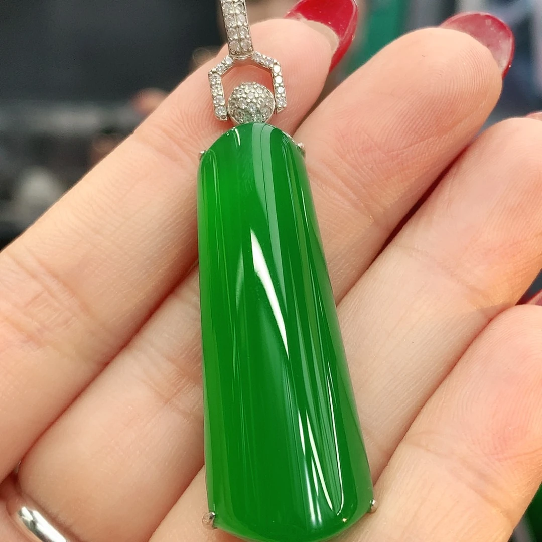 银S925镶嵌吊坠玛瑙/玉髓