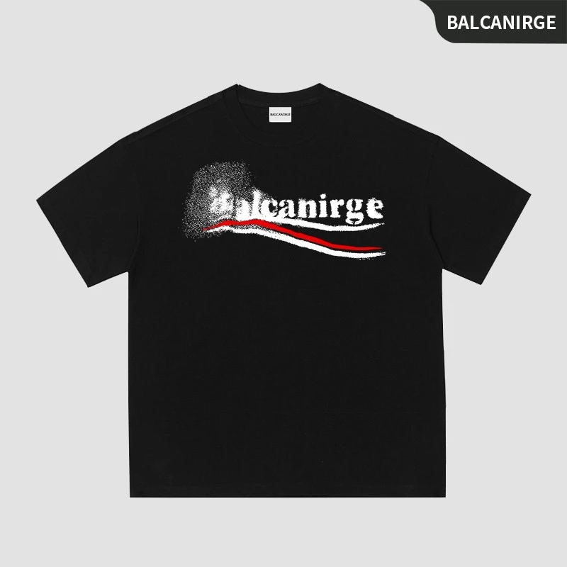 Balcanirge官方巴黎短袖男款圆领t恤女上衣夏季穿搭潮牌情侣短袖