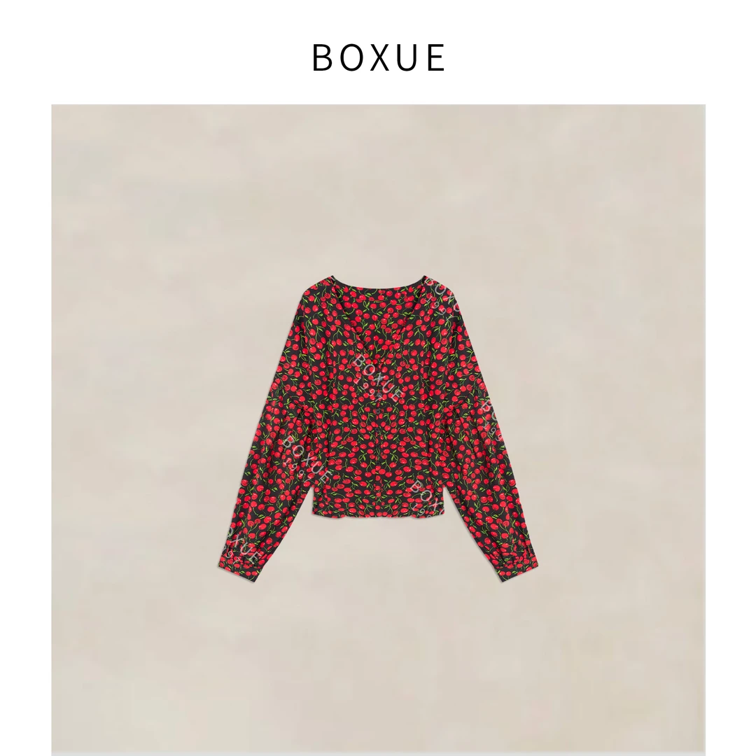 BOXUE “魔力樱桃” 2025夏季新款高级感樱桃衬衫 #250411CS1856