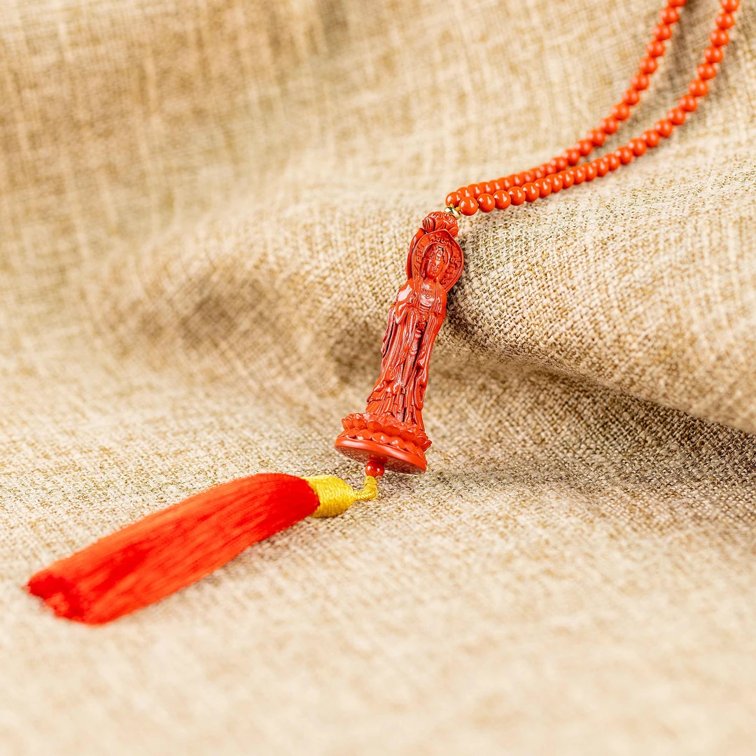 含辰砂工艺品【出入吉祥】三亚南山海上三面造型自用馈赠朱砂车饰