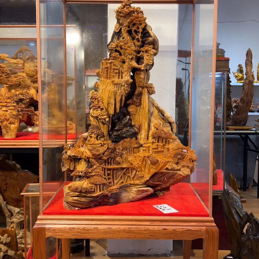 糊***虫柏木（崖柏）山水居家摆件