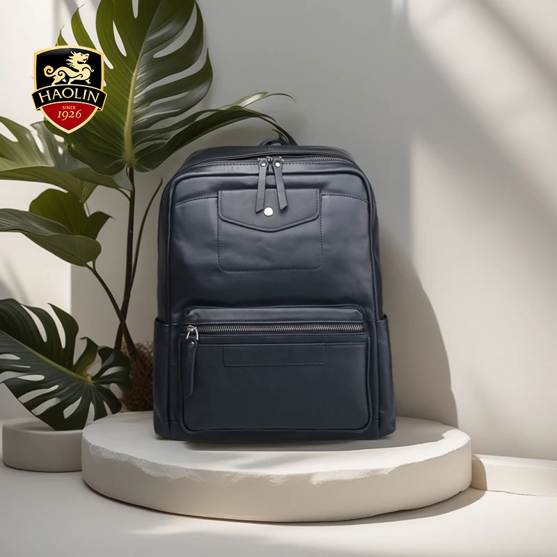 豪麟名鞋迪嘉男包软面男士双肩背包牛皮革TMPB52AM201