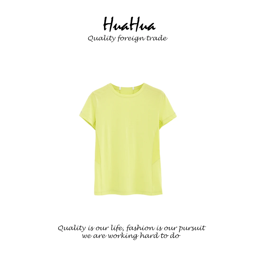 HUAHUA 【多巴胺羊毛】轻量化可机洗羊毛短袖T恤圆领上衣