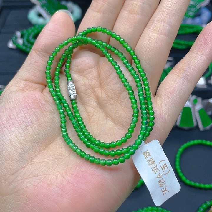 翡翠未镶嵌颈饰叮*铛天然A货翡翠3