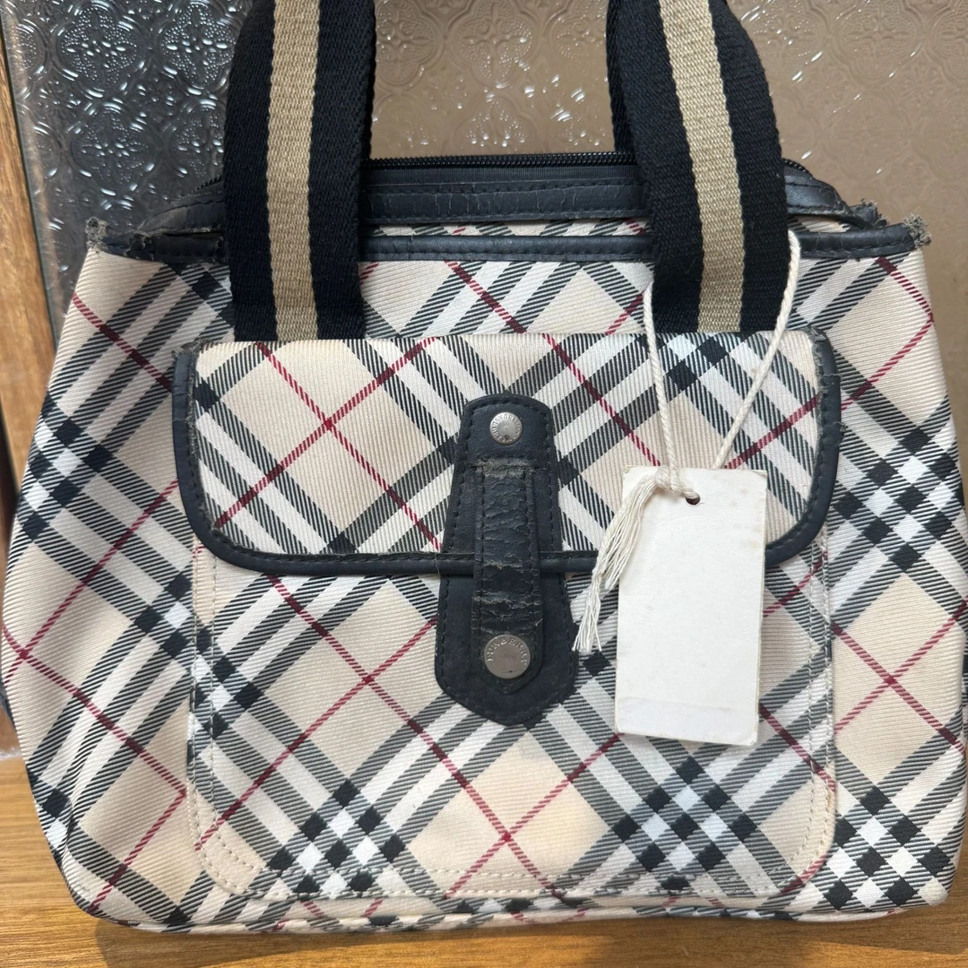 90新 BURBERRY/博柏利 中古老花手提包
