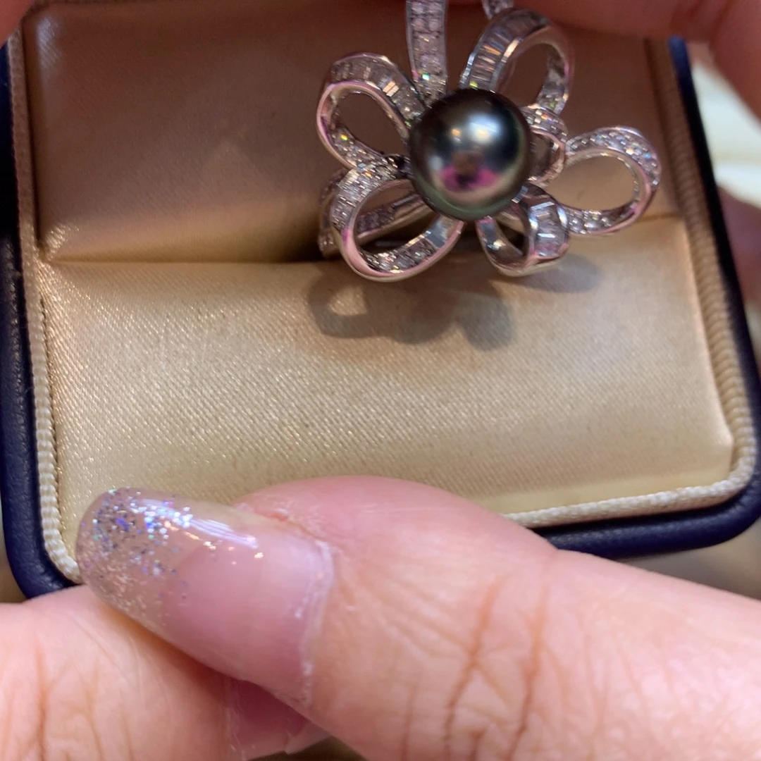 海水珍珠戒指银S925镶嵌