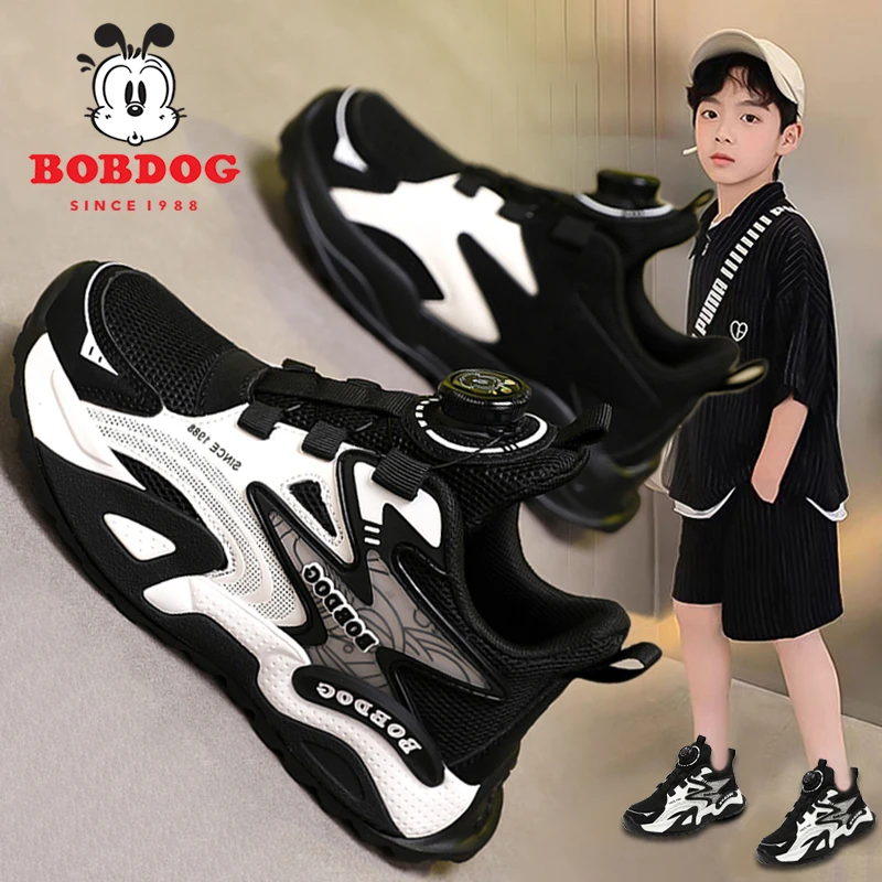 巴布豆男童鞋子2025新款秋季爆款儿童黑色运动鞋男孩耐脏老爹鞋潮