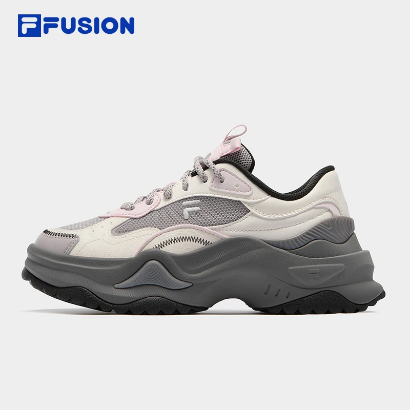FILAfusion斐乐女鞋硬糖鞋2代黑色厚底增高百搭老爹鞋T12W541006