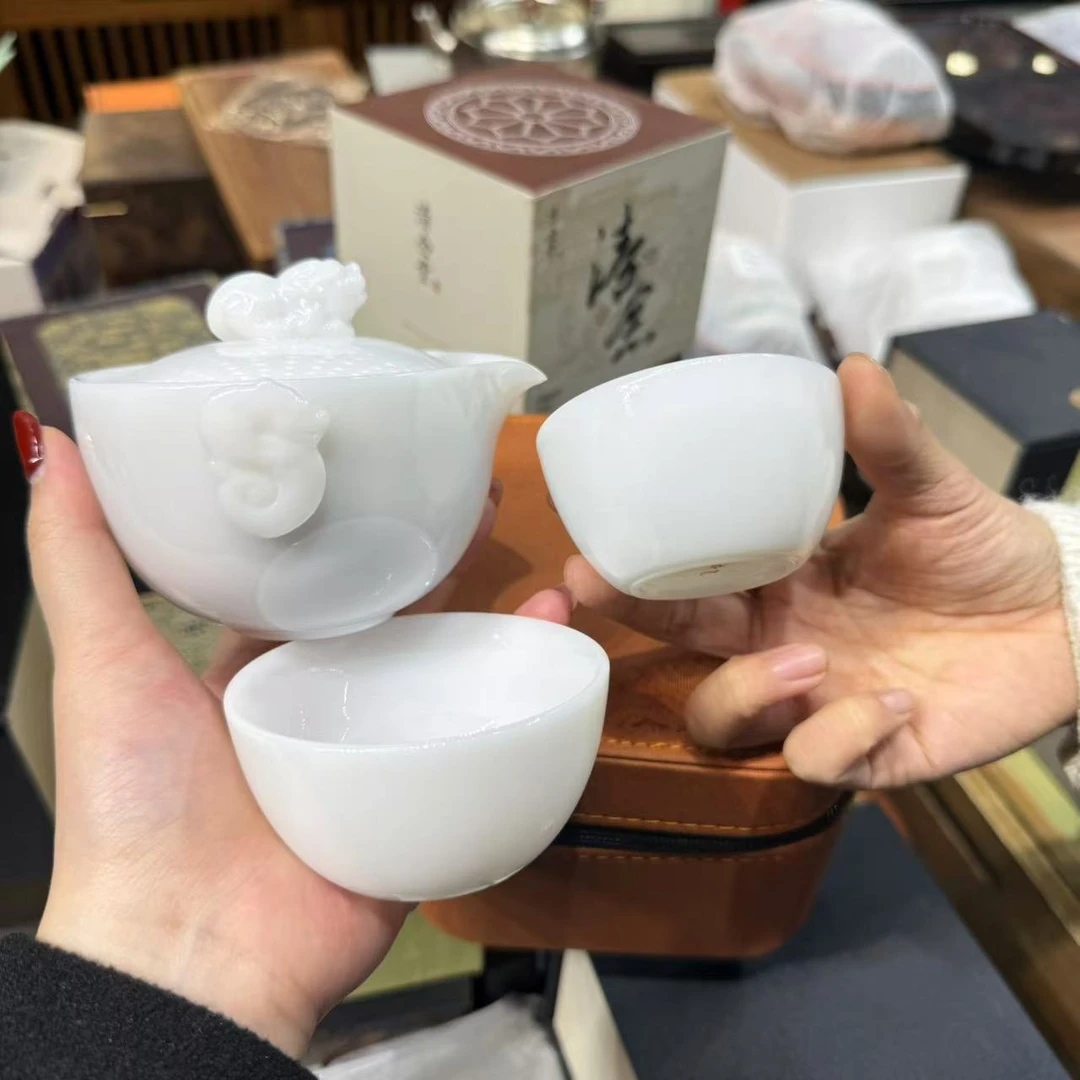 叶老师冰种玉瓷手抓壶旅行套组 5914