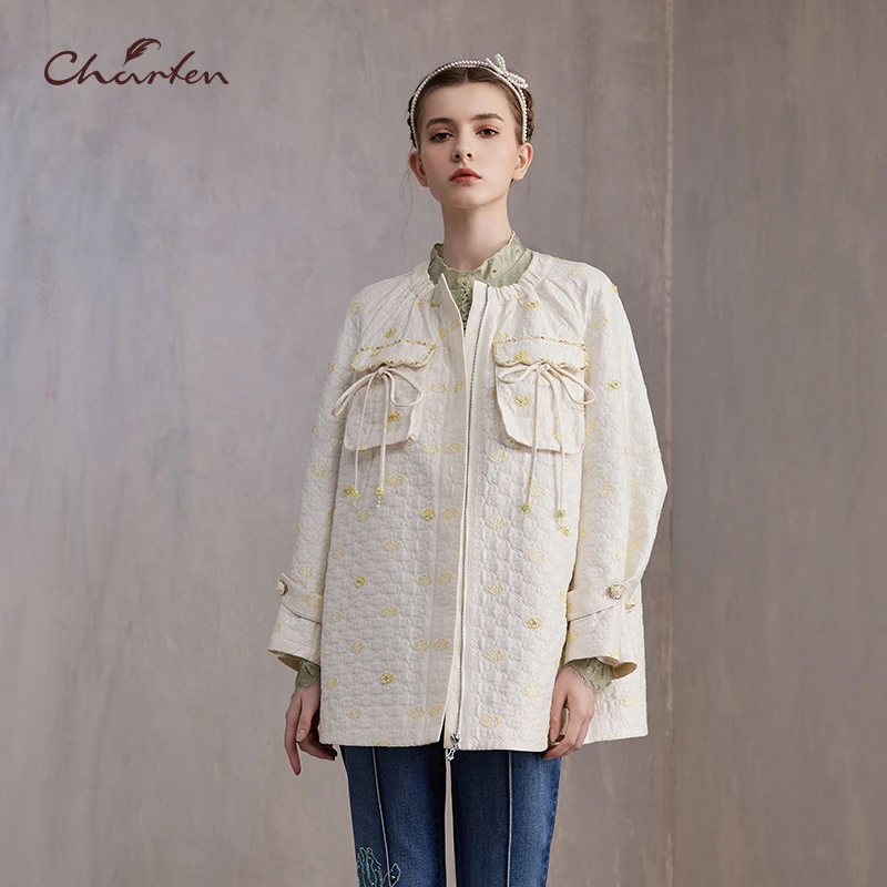 【达人专属】朝峰秋冬季时尚复古刺绣花长袖外套CFE3B380-3099A